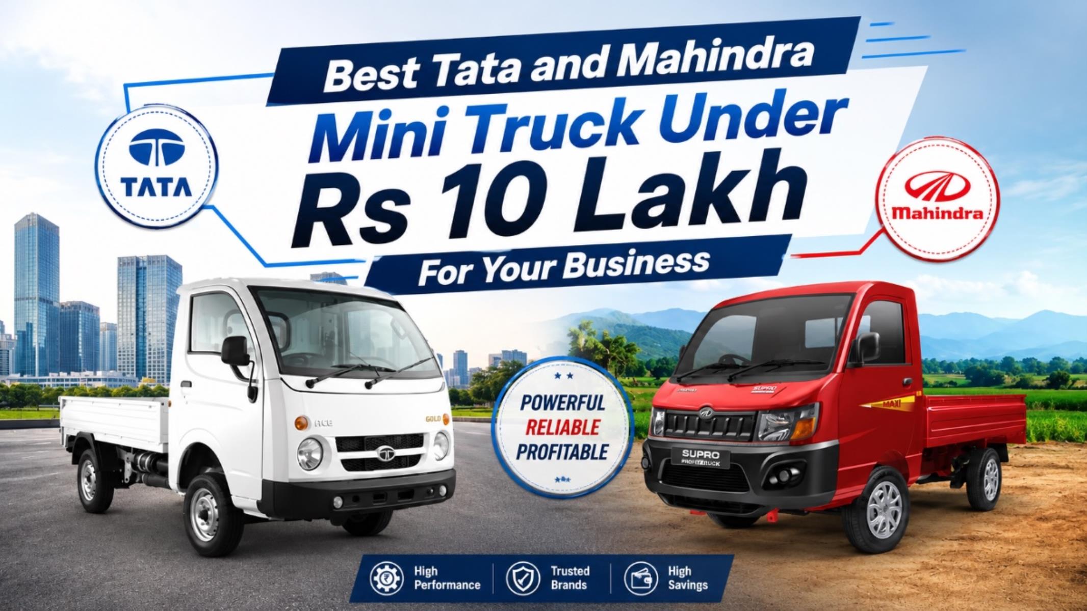 Best Tata and Mahindra Mini Truck Under Rs 10 Lakh For Your Business 